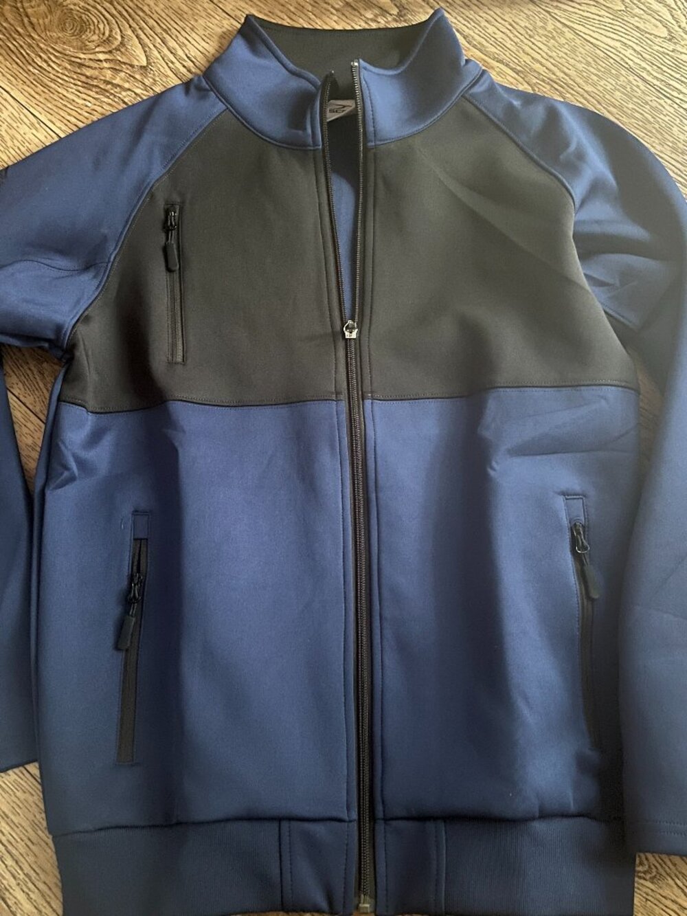 Windbreaker Jacket Score Blue Black light Adult Small collar slit pocks/zip up